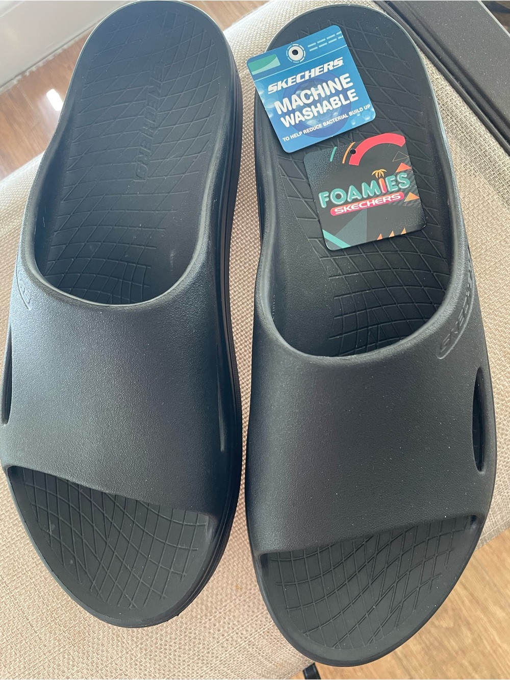 Skechers Black Foamies Slip-On Slide Sandals for Men